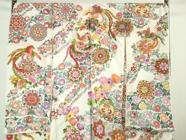 平和屋本店●極上 中国三大刺繍 相良刺繍 お引き摺り・引き振袖 和装 駒刺繍 総刺繍 鳳凰花文 金糸 仮絵羽 逸品 未使用 DZAC0374kh6