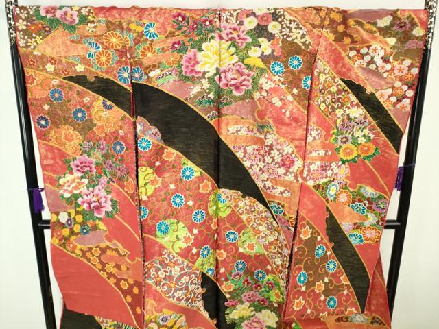 平和屋本店●極上 中国三大刺繍 相良刺繍 総刺繍 駒刺繍 色打掛 和装 婚礼 結婚式 花嫁 雪輪花文 金彩 仮絵羽 逸品 未使用 DZAC0377kh6