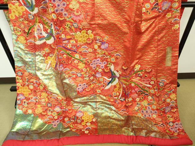 平和屋本店●最高級 中国三大刺繍 相良刺繍 駒刺繍 色打掛 和装 婚礼 結婚式 花嫁 宝尽瑞祥文 金彩 逸品 DZAC0379kh6