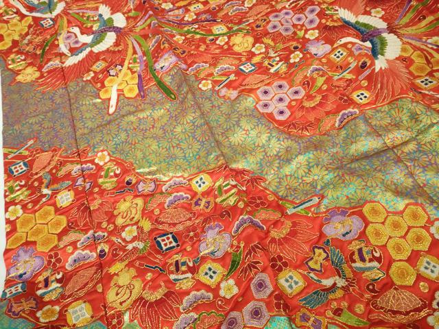 平和屋本店●最高級 中国三大刺繍 相良刺繍 駒刺繍 色打掛 和装 婚礼 結婚式 花嫁 宝尽瑞祥文 金彩 逸品 DZAC0379kh6