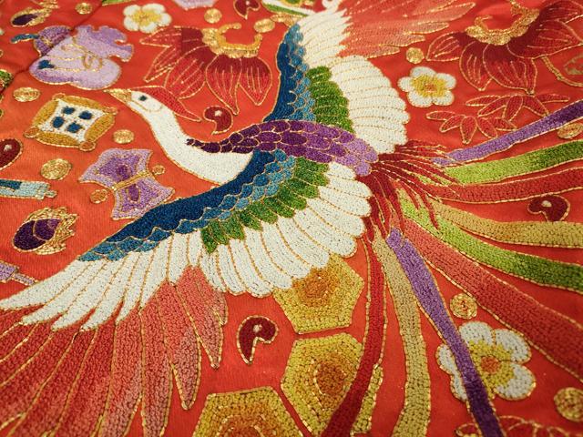平和屋本店●最高級 中国三大刺繍 相良刺繍 駒刺繍 色打掛 和装 婚礼 結婚式 花嫁 宝尽瑞祥文 金彩 逸品 DZAC0379kh6