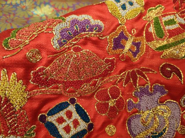 平和屋本店●最高級 中国三大刺繍 相良刺繍 駒刺繍 色打掛 和装 婚礼 結婚式 花嫁 宝尽瑞祥文 金彩 逸品 DZAC0379kh6