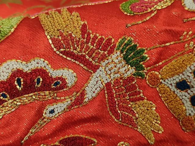 平和屋本店●最高級 中国三大刺繍 相良刺繍 駒刺繍 色打掛 和装 婚礼 結婚式 花嫁 宝尽瑞祥文 金彩 逸品 DZAC0379kh6