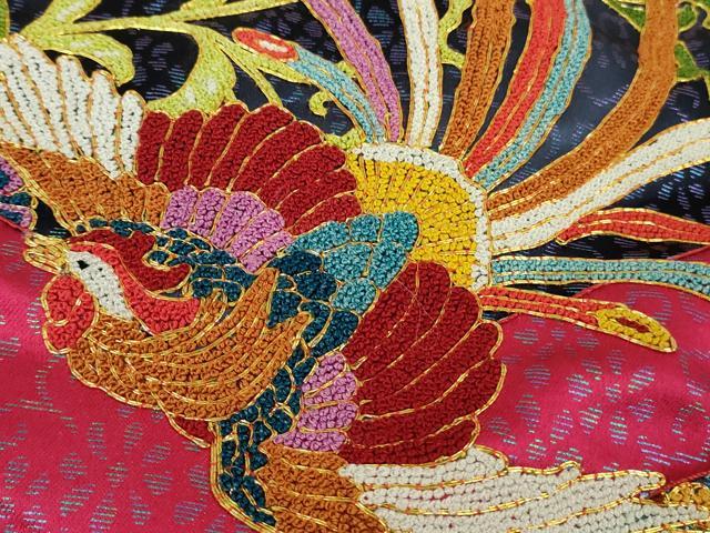 平和屋本店●最高級 中国三大刺繍 総相良刺繍 駒刺繍 色打掛 和装 婚礼 結婚式 花嫁 鳳凰花唐草文 金糸 逸品 DZAC0381kh6