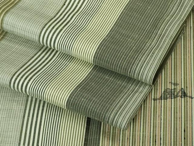 平和屋本店●極上 能州紬 絲藝苑 上島洋山 間道 ますいわ屋扱い 逸品 DZAC0386kh6