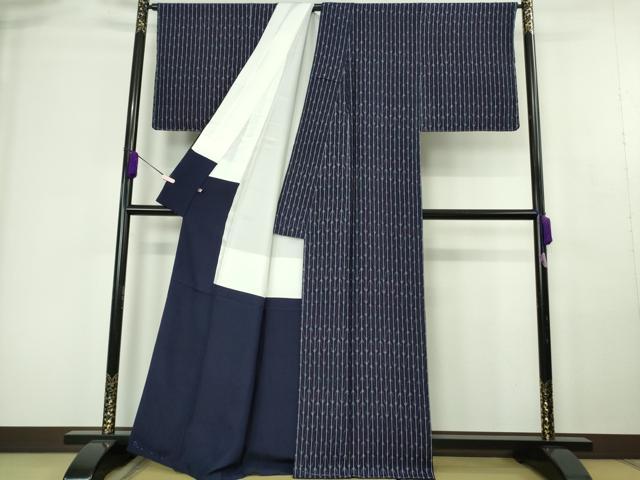 平和屋本店●極上 藍造り国選定無形文化財 藍師・佐藤昭人 堤悌一 小糸太郎 小紋 型染 さが美扱い 認定証付き 逸品 未使用 DZAC0392kh6