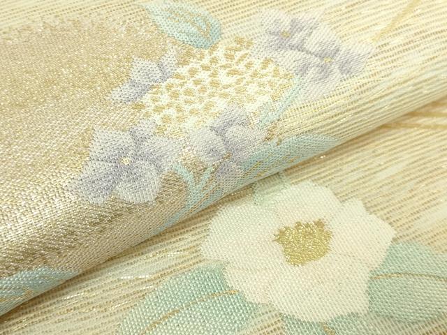 平和屋着物*極上 夏物 西陣 六通柄袋帯 流水に花 金糸 証紙付き 逸品 未使用 DZAC0403kh6