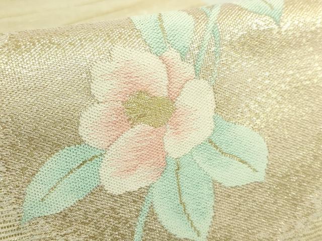 平和屋着物*極上 夏物 西陣 六通柄袋帯 流水に花 金糸 証紙付き 逸品 未使用 DZAC0403kh6