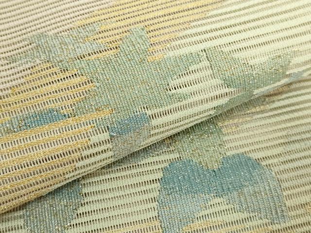 平和屋着物*極上 夏物 絽綴れ 八寸名古屋帯 草花文 金糸 逸品 未使用 DZAC0416kh6
