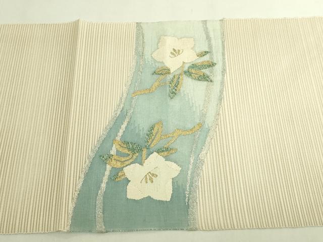 平和屋着物*極上 夏物 絽綴れ 八寸名古屋帯 流水花文 金銀糸 逸品 未使用 DZAC0421kh6