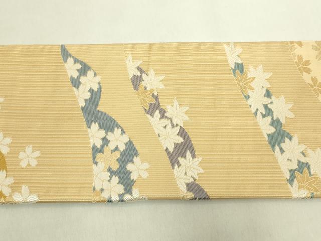 平和屋着物●極上 西陣 木原織物謹製 九寸名古屋帯 唐織 舞花文 証紙付き 逸品 未使用 DZAC0441kh6