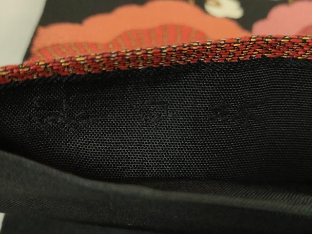 平和屋本店●極上 洛風林 工芸帯地 六通柄 本袋帯 松藤 黒地 金糸 逸品 DZAC0448kh6