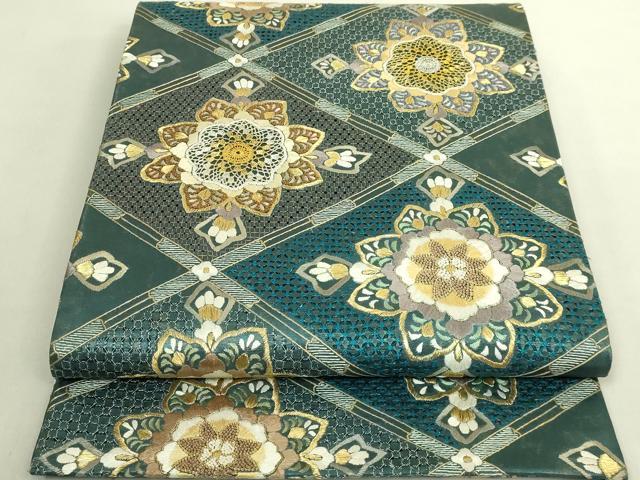 平和屋本店●最高級 中国三大刺繍 スワトウ相良刺繍 総刺繍 袋帯 正倉院花文 金糸 逸品 DZAC0452kh6