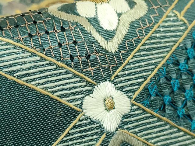 平和屋本店●最高級 中国三大刺繍 スワトウ相良刺繍 総刺繍 袋帯 正倉院花文 金糸 逸品 DZAC0452kh6