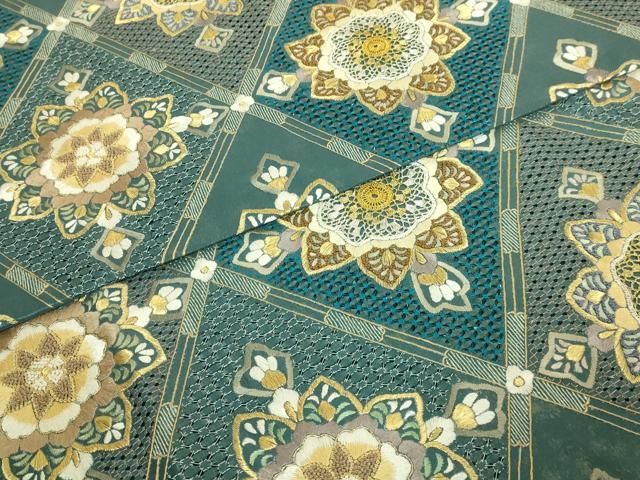 平和屋本店●最高級 中国三大刺繍 スワトウ相良刺繍 総刺繍 袋帯 正倉院花文 金糸 逸品 DZAC0452kh6