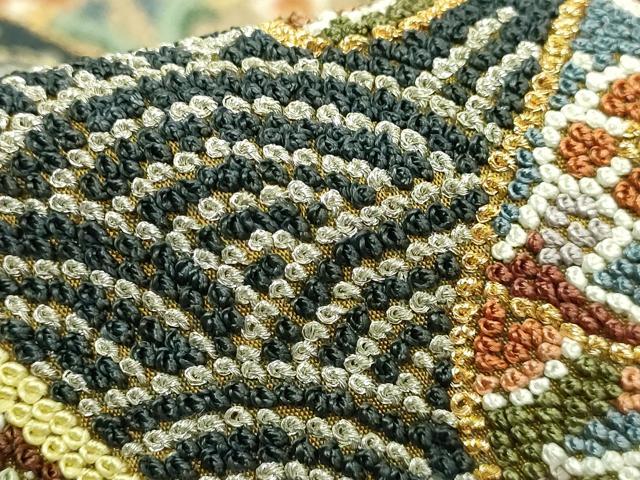 平和屋本店●最高級 中国三大刺繍 総相良刺繍 総刺繍 袋帯 200万粒 総詰め 切嵌花鳥文 金銀糸 逸品 DZAC0454kh6