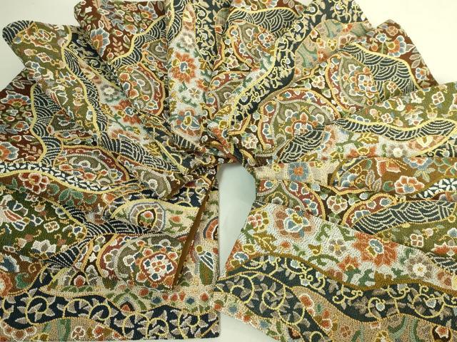 平和屋本店●最高級 中国三大刺繍 総相良刺繍 総刺繍 袋帯 200万粒 総詰め 切嵌花鳥文 金銀糸 逸品 DZAC0454kh6