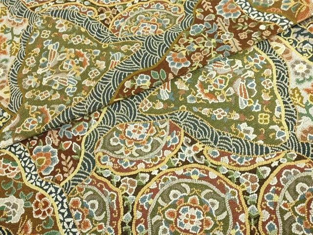 平和屋本店●最高級 中国三大刺繍 総相良刺繍 総刺繍 袋帯 200万粒 総詰め 切嵌花鳥文 金銀糸 逸品 DZAC0454kh6