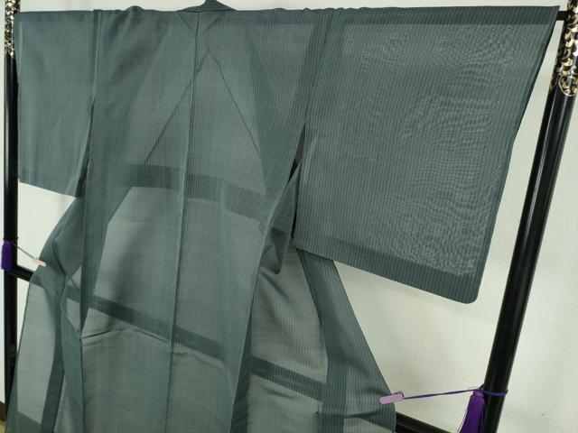 平和屋本店*極上 夏物 本場琉球絣 夏琉球 手おり 桃原厚吉作 濃い鉄御納戸色地 証紙付き 逸品 DZAC0509kh6
