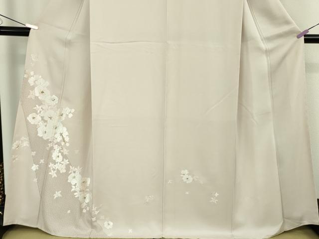 平和屋本店●極上 中国三大刺繍 スワトウ刺繍 汕頭刺繍 総手刺繍 訪問着 胡蝶蘭 灰梅色地 金糸 逸品 DZAC0550kh6