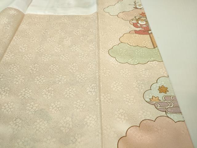 平和屋本店●極上 皇室献上作家 藤井寛 訪問着 駒刺繍 雲取御所車花文 金彩 ロング丈 逸品 未使用 DZAC0555kh6