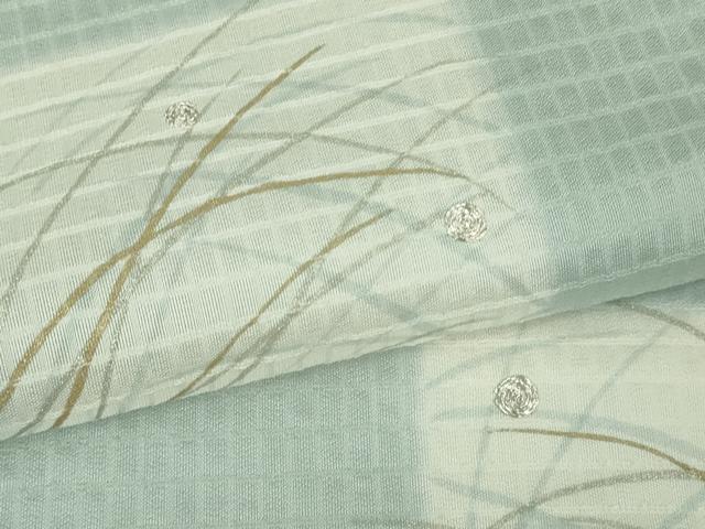 平和屋本店*極上 夏物 京の名門 友禅 染の北川 訪問着 銀駒刺繍 露芝文 伊と幸 秘色色地 反端付き 逸品 未使用 DZAC0559kh6