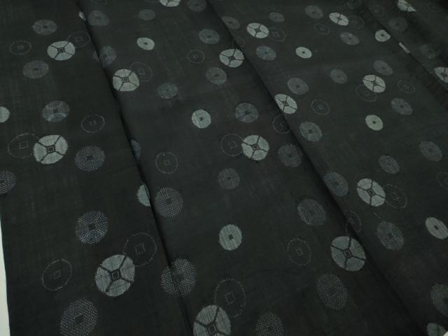 平和屋本店*極上 夏物 重要無形文化財 本場宮古上布 苧麻 丸文 逸品 DZAC0560kh6