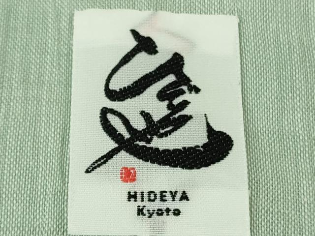 平和屋着物*極上 夏物 本場小千谷ちぢみ 麻 ひでや工房謹製 色無地 錆青磁色 逸品 DZAC0567kh6