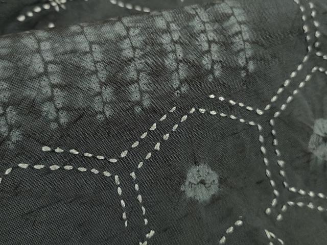 平和屋本店●極上 小紋 紬地 刺し子 総刺繍 名物裂 逸品 DZAC0576kh6