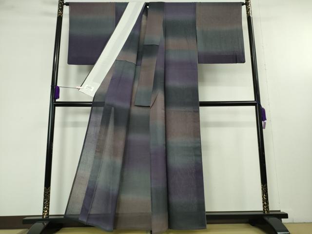 平和屋着物*極上 夏物 結城紬 夏結城 横段文 京都きもの友禅扱い 証紙付き 逸品 DZAC0586kh6