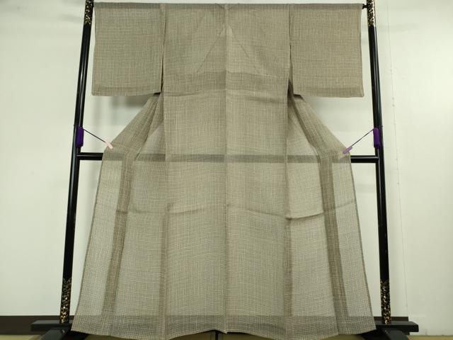 平和屋本店*極上 夏物 本塩沢 夏塩沢 格子 高島屋扱い 逸品 未使用 DZAC0589kh6
