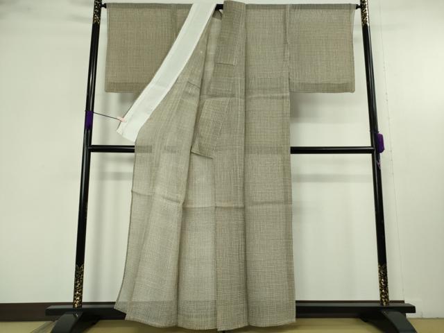 平和屋本店*極上 夏物 本塩沢 夏塩沢 格子 高島屋扱い 逸品 未使用 DZAC0589kh6
