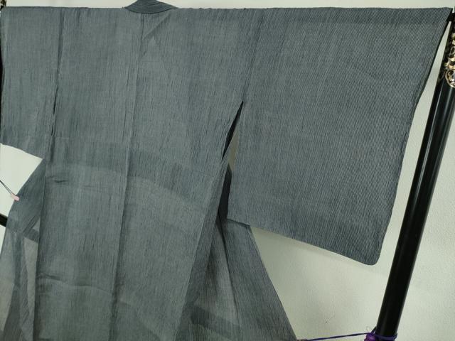 平和屋本店*極上 夏物 本場小千谷ちぢみ 麻 杉山織物謹製 杉久 縞 証紙付き 逸品 DZAC0593kh6