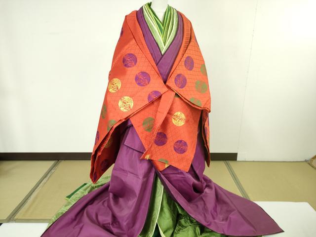 平和屋本店●極上 十二単 唐衣・表着・打衣・五衣 唐織 和装 婚礼 結婚式 花嫁 神社挙式 逸品 DZAC0597kh6