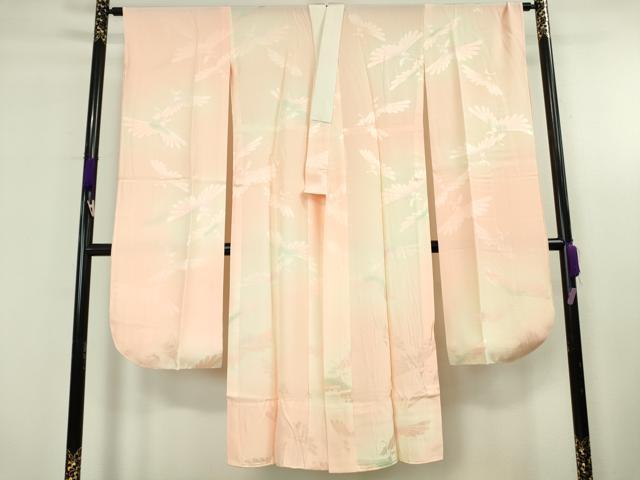 平和屋本店●最高級 十七代京屋林蔵 振袖・長襦袢(無双仕立て)セット 駒刺繍 草木染 絞り 吉祥花文 金彩 共箱付き 逸品 DZAC0598kh6
