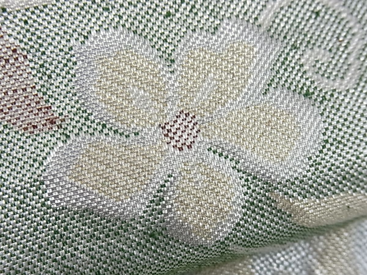 平和屋着物■佐賀錦 六通柄袋帯 ふくれ織り 切羽花唐草文 金糸 逸品 n-ea0139