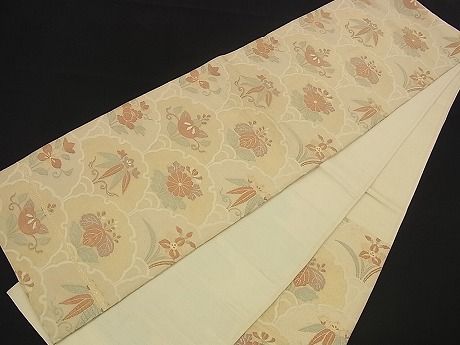 平和屋着物■六通柄袋帯 雪輪花青海波 金糸 逸品 n-ea0189