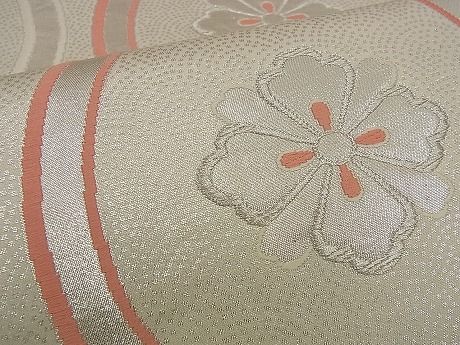 平和屋着物■六通柄袋帯 唐織 立涌花文 銀糸 逸品 n-ea0191