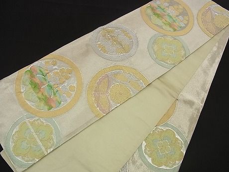 平和屋着物■六通柄袋帯 桐花丸文 金銀糸 逸品 n-ea0192