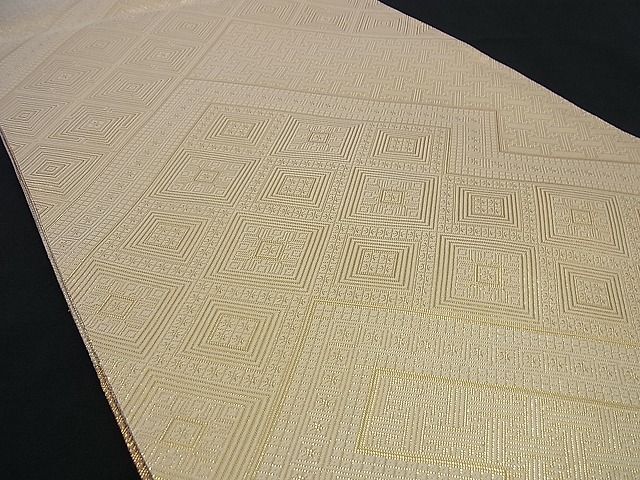 平和屋着物■佐賀錦 六通柄袋帯 道長吉祥文 金糸 逸品 n-ea0267