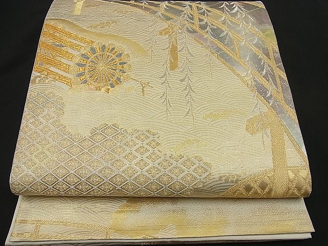 平和屋着物■六通柄袋帯 琳派 二重引箔 逸品 n-ea0321