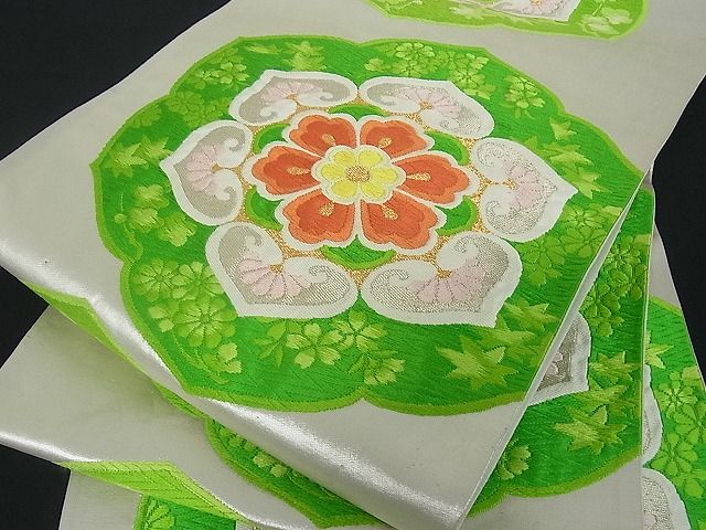 平和屋着物■六通柄袋帯 唐織 正倉院花文 金銀糸 逸品 et1273