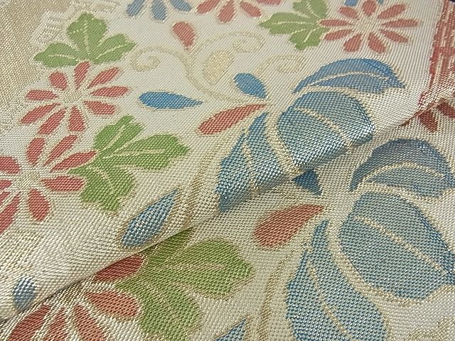 平和屋着物■佐賀錦 六通柄袋帯 吉祥草花文 金糸 逸品 et1290