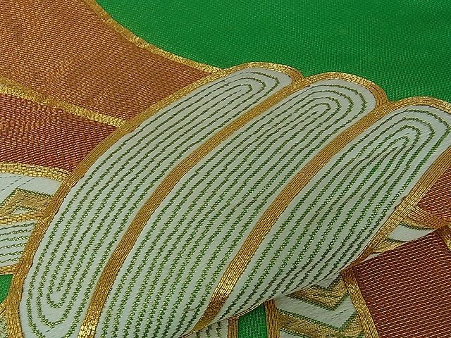 平和屋着物■太鼓柄袋帯 駒刺繍 束ね熨斗吉祥文 金糸 逸品 ev1116