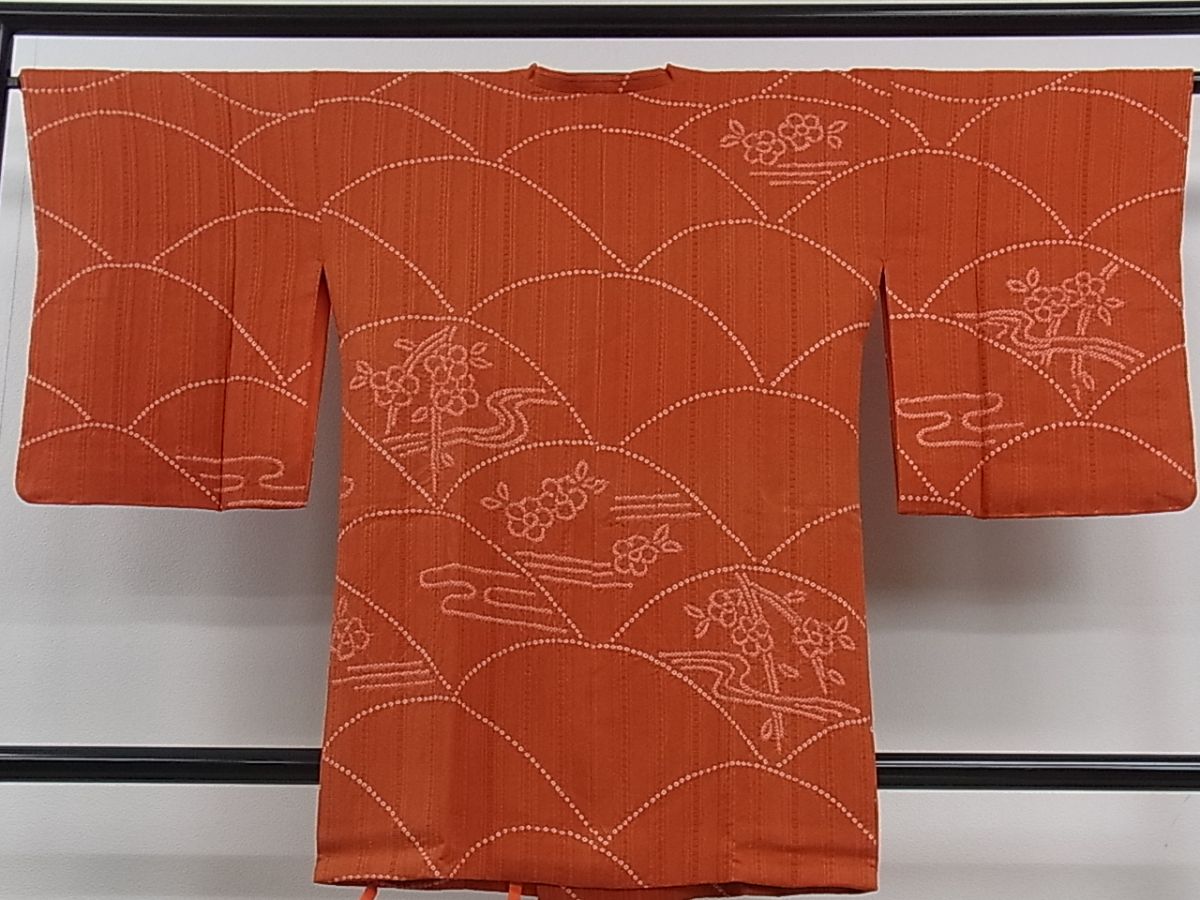 平和屋着物■道行コート 絞り 流水花文 逸品 fb4568