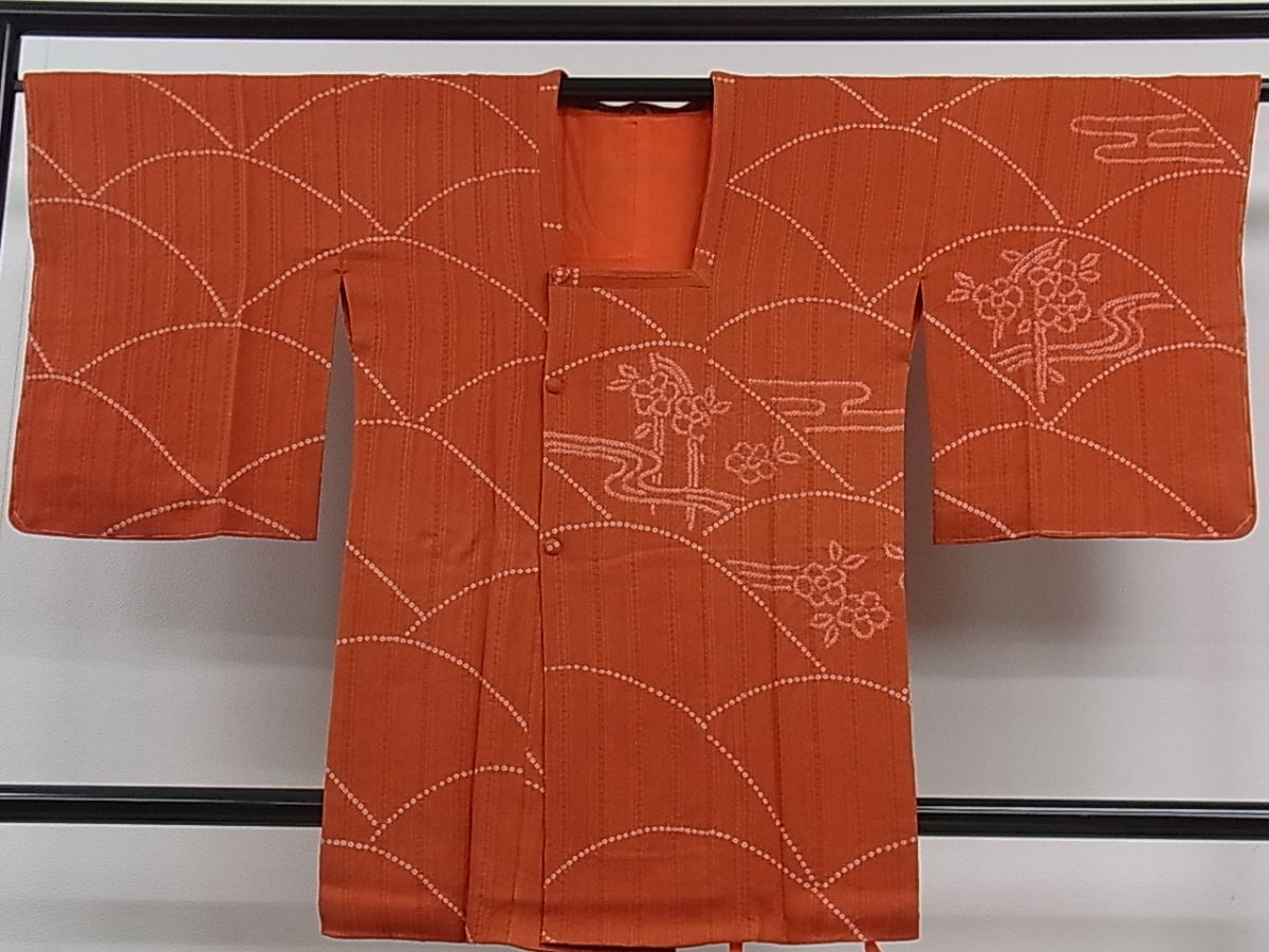 平和屋着物■道行コート 絞り 流水花文 逸品 fb4568