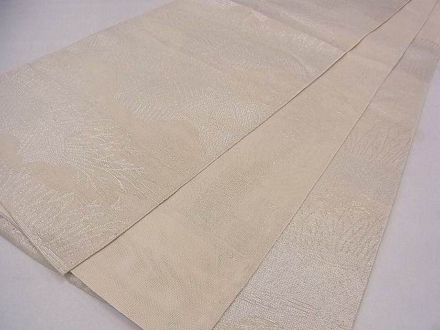 平和屋着物■夏物 六通柄 本袋帯 竹垣文 銀糸 逸品 fb7920
