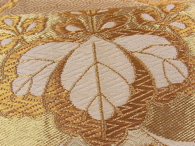 平和屋着物■六通柄袋帯 唐織 桐松文 金糸 逸品 fb8996