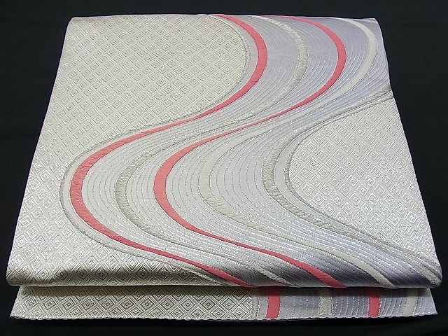 平和屋着物■六通柄袋帯 唐織 流水吉祥文 銀糸 逸品 n-fn0190