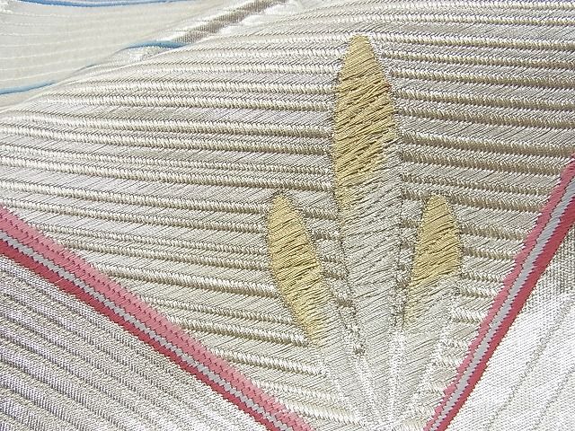 平和屋着物■六通柄袋帯 若松葉文 金銀糸 逸品 n-fn0212